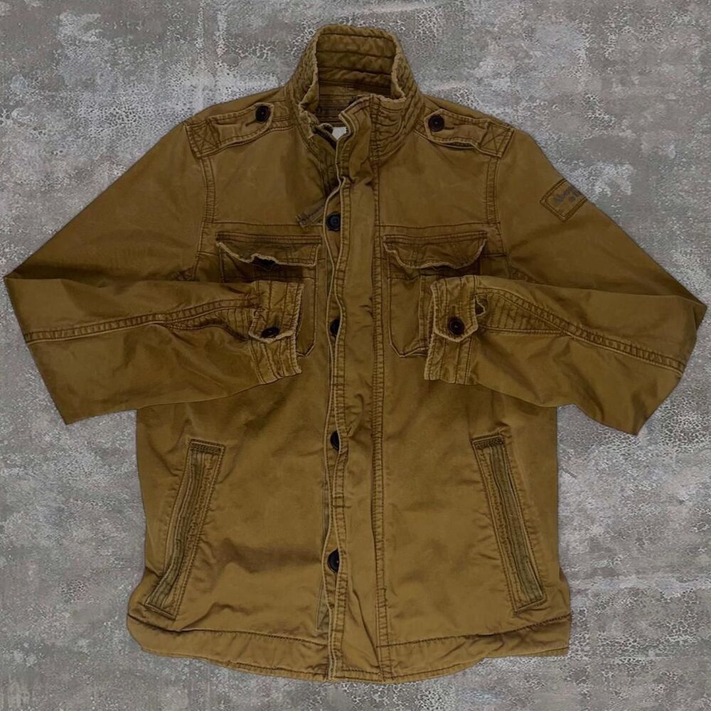 Abercrombie & Fitch Sentinel Jacket Mens XL Tan/Brown Utility Military Field Y2K